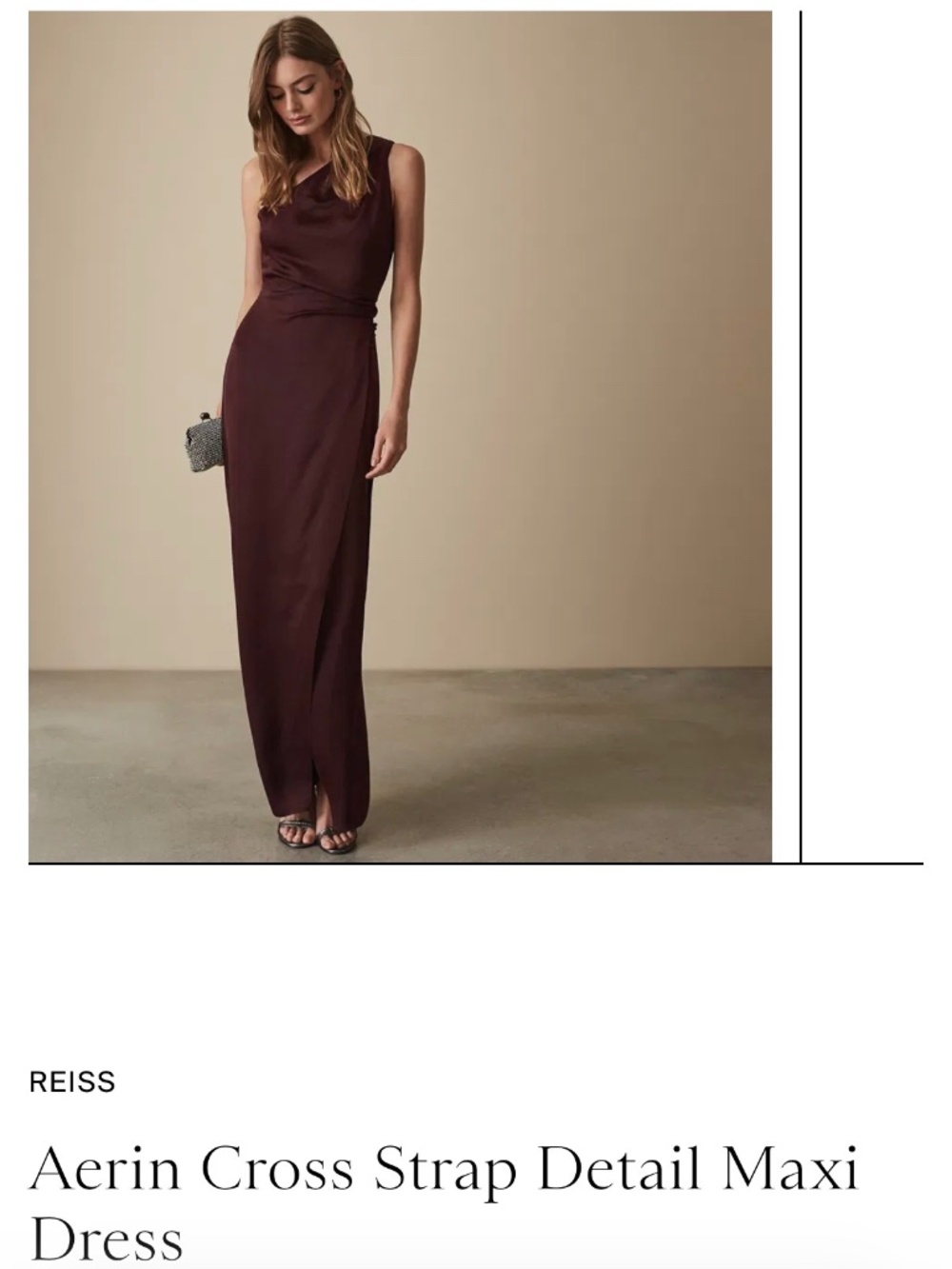 REISS Aerin Cross Strap Detail Maxi Dress